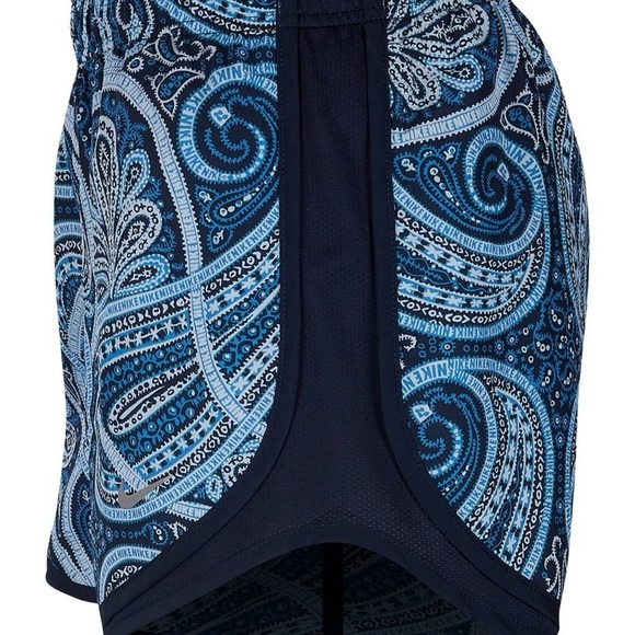 Nike Tempo Blue/White Dri-Fit Paisley Running Athletic Shorts Women's Medium - Picture 3 of 8